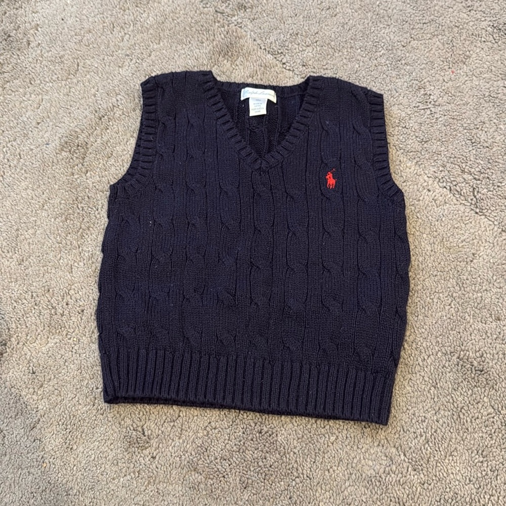 Ralph Lauren Cable knit vest navy blue